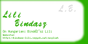 lili bindasz business card